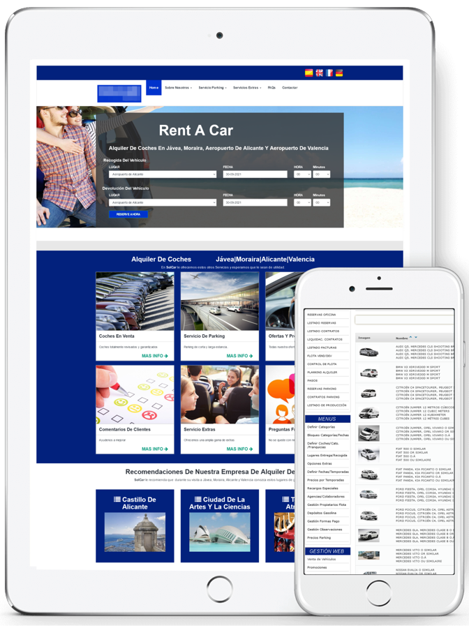 pantallas programa rent a car